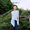 东黎 • 温柔的海风 水母航线  桑蚕丝山羊绒女士扣袖背心 5214 商品缩略图1