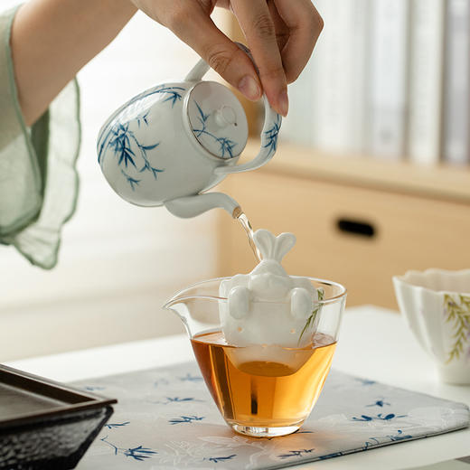 米马推荐 手绘紫藤茶漏 高温陶瓷 可直接挂杯 商品图2