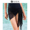 sisia沙滩巾海边度假比基尼泳衣夏黑色分体泳衣裹裙防晒披纱巾SWC24-06D 商品缩略图0