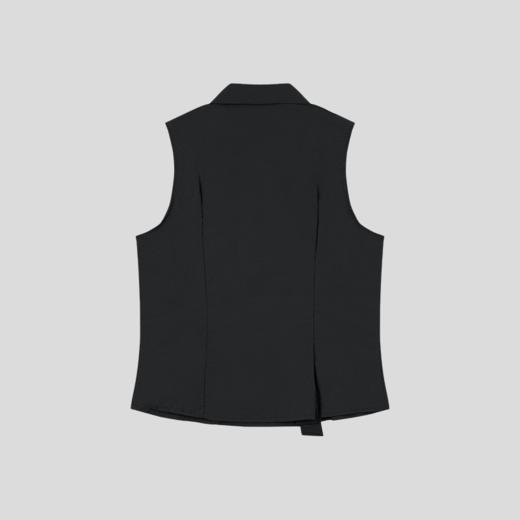 GOODBAI 粗体logo撞色印花翻领斜襟口袋衬衫背心 商品图4