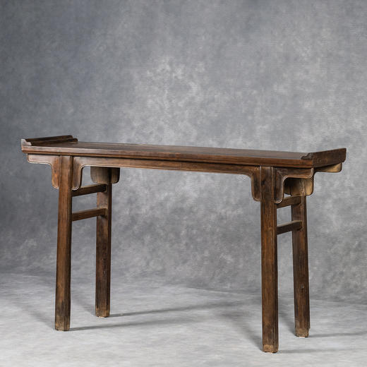 清早期	紫檀嵌黄花梨夹头榫刀牙板翘头案 商品图1