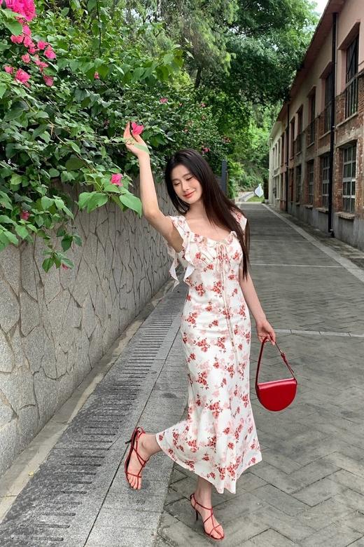 SIA SAYLOR 设计感荷叶边碎花连衣裙 20447 商品图0