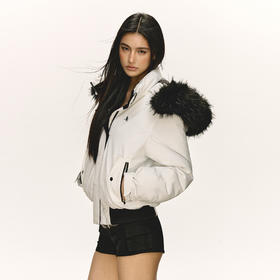 Ariseism  美式复古可拆卸帽棉衣外套女秋冬新款带毛领棉服