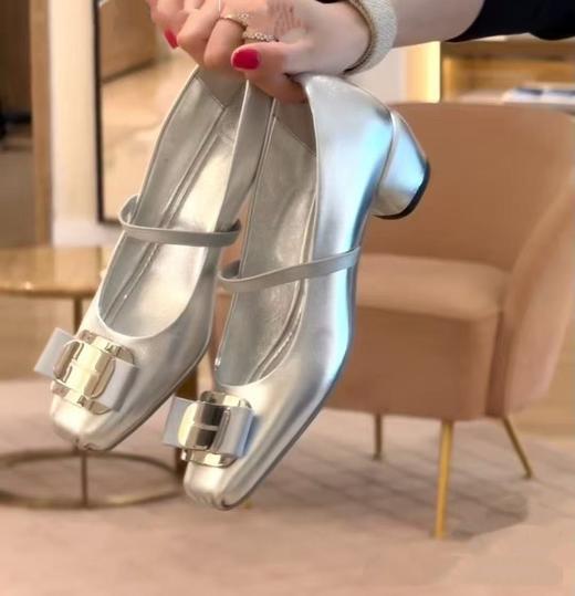 法式真皮一字带玛丽珍单鞋 商品图7