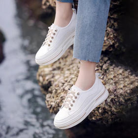 【小白鞋】鞋面头层牛皮+内里鞋垫头层羊皮 皮面款/网纱款两种可选 轻便舒适 四季皆可穿