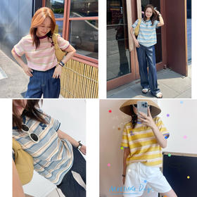 特  2506203    韩国🇰🇷彩色刺绣字母短袖T