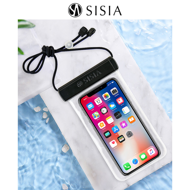 sisia手机防水袋可触屏游泳挂绳脖子透明密封潜水温泉漂流防雨水