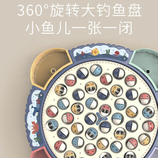 电动旋转磁性钓鱼玩具儿童早教益智多功能音乐旋转钓鱼盘小孩礼物 商品图1
