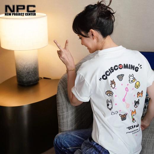 NPC潮牌CC系列背后植绒发泡时钟花朵印花短袖T恤男索罗娜CC53TE10 商品图1