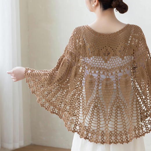 苏苏姐家含英斗篷手工diy钩针编织棉麻上衣毛线团材料包 商品图2