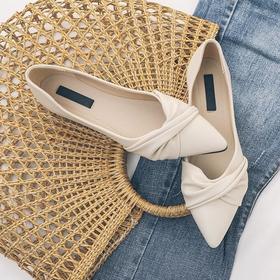 【懒人神器！一脚蹬单鞋】尖头单鞋女平底通勤软皮舒适浅口瓢鞋防滑一脚蹬新款鞋。ry