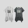 GOODBAI athletic GB logo印花翻领拼接oversize短袖不规则连衣裙 商品缩略图1