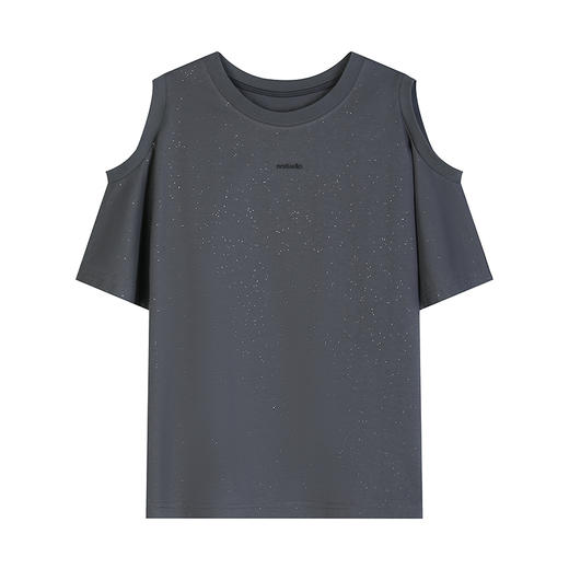 NEELLY纳俪商场同款夏季新款时尚露肩短袖T恤女简约百搭休闲上衣N25053T01166 商品图3