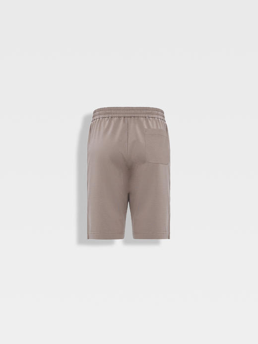 callisto卡其丝绵混纺华夫格微泡肌理运动休闲套装短裤 商品图1