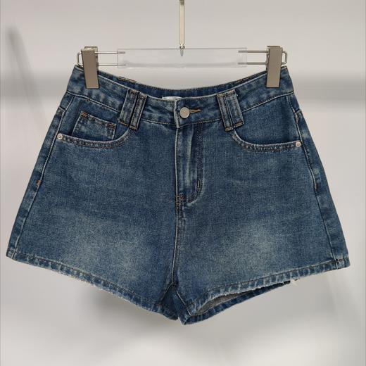 ZC一粒扣净色牛仔蓝毛边短裤50424 夏季 023882115156 商品图0