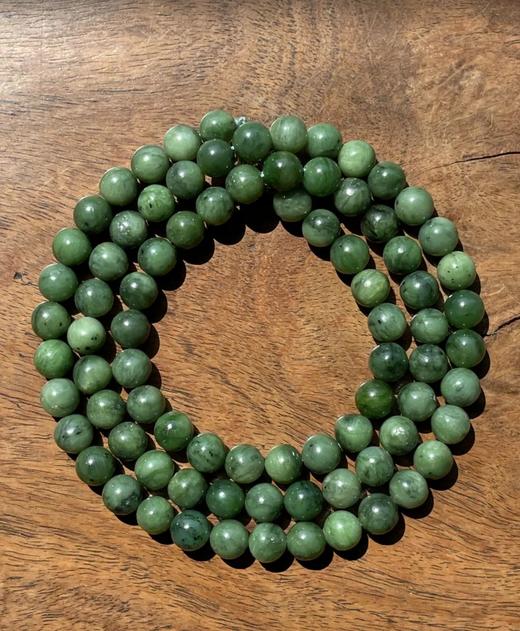 和田碧玉圆珠首饰三件套组，顺丰包邮 商品图1