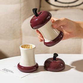 摩登主妇牙签盒2025新款创意苹果家用轻奢高级陶瓷棉签牙线收纳盒