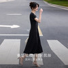 【周末秒杀】熙世界赫本风黑色连衣裙女收腰显瘦夏季针织冰丝T恤裙子2025新款 商品缩略图3