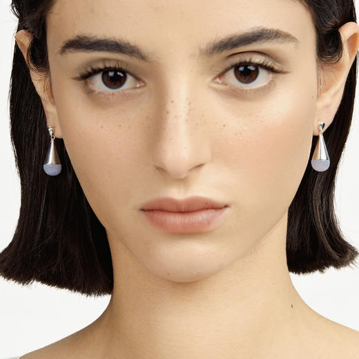 含晖·水滴系列耳坠 亮面银-天然蓝玛瑙 商品图5