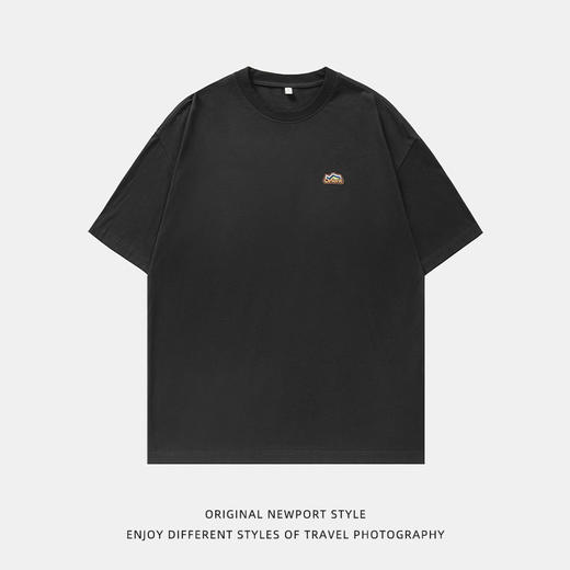 【户外山系短袖T恤】夏季新款男女纯棉宽松复古情侣休闲绣花体恤衫 商品图4