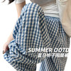 【一条可以撩遍衣柜里所有衣服的山本裤】蓝色格子阔腿裤春夏薄款女小个子休闲裤宽松慵懒风高腰冰丝山本裤。ry 商品缩略图4