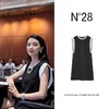 【破价】N°28 夏季2025新款法式设计琴键裙无袖连衣裙女 垂感圆领拼色中长款裙子885251L233/885252L592 商品缩略图1
