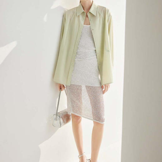 「K」洛诗琳11518胶原蛋白亲肤马卡龙色一手长翻领衬衫女382 商品图1