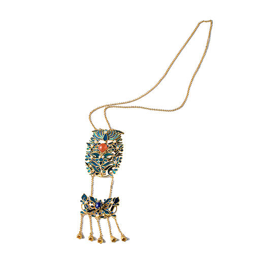 【林栖设计小店】孔雀羽毛胸针仿点翠复古优雅珍珠2025夏季新款流苏配饰女2952441 商品图4