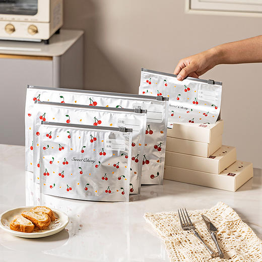 摩登主妇樱桃铝箔保鲜袋冷冻密封袋食品级家用自封袋带封口塑封袋 商品图0