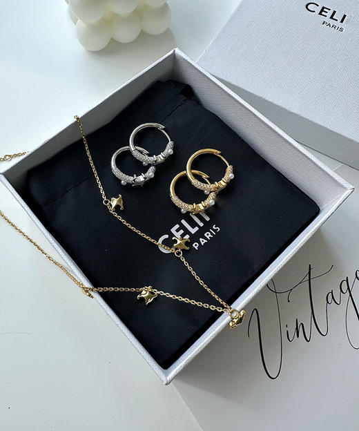 现货 THS-无 赛琳家 黄铜合金点珠凯旋门饰品 项链 耳饰 3色 CU1307 商品图2