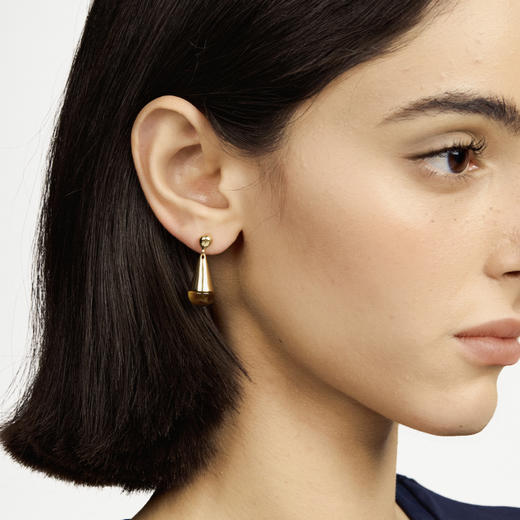 含晖·水滴系列耳坠 18K镀金-天然虎眼石 商品图3