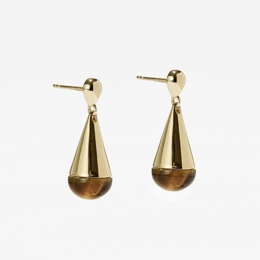 含晖·水滴系列耳坠 18K镀金-天然虎眼石 商品图12