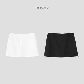 THESOONG"老钱系列"纯亚麻轻凉舒适提臀显瘦中腰短裙HWQZ7258