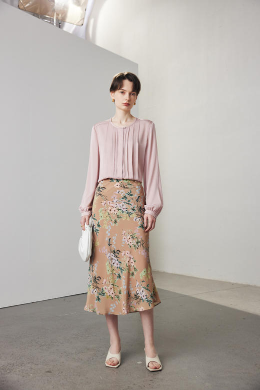 LP新款压褶通勤19姆米6A蚕丝蛋白弹力双乔桑蚕丝衬衣 商品图8