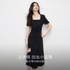 【周末秒杀】熙世界法式赫本方领连衣裙女2025夏天新款气质收腰修身开叉小黑裙 商品缩略图2