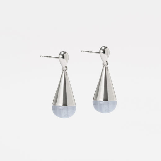 含晖·水滴系列耳坠 亮面银-天然蓝玛瑙 商品图13