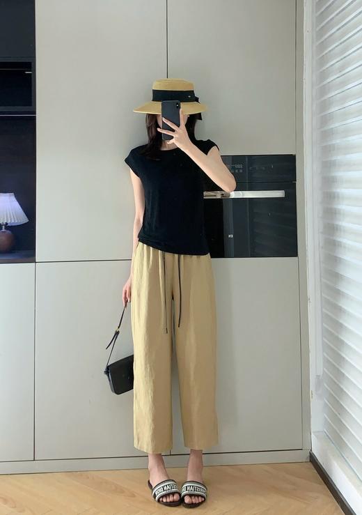 老钱风亚麻萝卜裤薄款九分直筒休闲百搭裤 商品图6