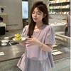 2025新品  软软同款【丁香结】法式宽松甜美小众设计感假两件拼接泡泡袖上衣 商品缩略图1