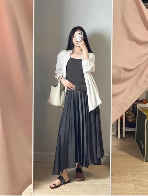 【高品质私服】【CC流光缎面扇形不规则百褶裙】柔和靓丽 视觉上倍感高级G0836-CC【无标出货 介意慎拍】 商品图1