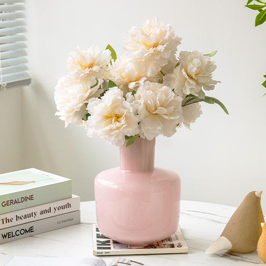 SY简约现代粉色云塔琉璃花瓶网红感客厅餐桌芍药插花摆件 商品图11