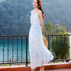玳莎印花真丝吊带裙2025年夏季新款清新休闲系带收腰桑蚕丝连衣裙  FB35007 商品缩略图1