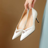 【预售5天】气质高跟鞋细跟尖头，米白色职业工作通勤单鞋HY&M815-1 商品缩略图1