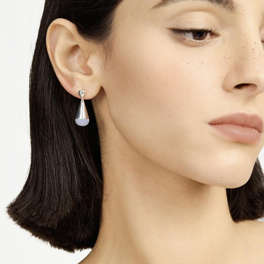 含晖·水滴系列耳坠 亮面银-天然蓝玛瑙 商品图10