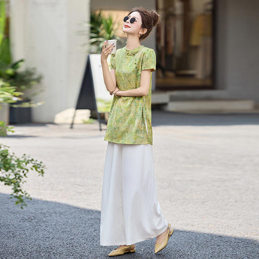 冰丝棉麻轻奢显瘦贵夫人，时尚阔太太超火两件套HR-X783 商品图3