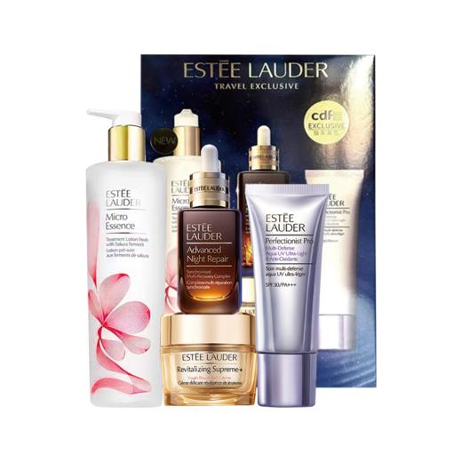 【送礼袋】雅诗兰黛樱花四件套 原生液400ml+小棕瓶精华露100ml+智妍乳霜75ml+隔离防晒霜50ml 香港直邮C 商品图9