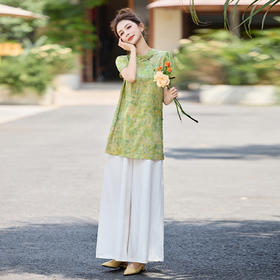 冰丝棉麻轻奢显瘦贵夫人，时尚阔太太超火两件套HR-X783