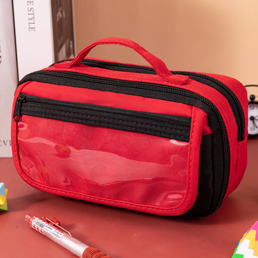 【高颜值文具袋🔥】笔袋界天花板！复古色+超大容量，学习百宝箱🎒送课程表，努力向上就从这里开始！📚笔袋女孩ins日系高颜值  中学生铅笔盒男生文具盒 商品图8