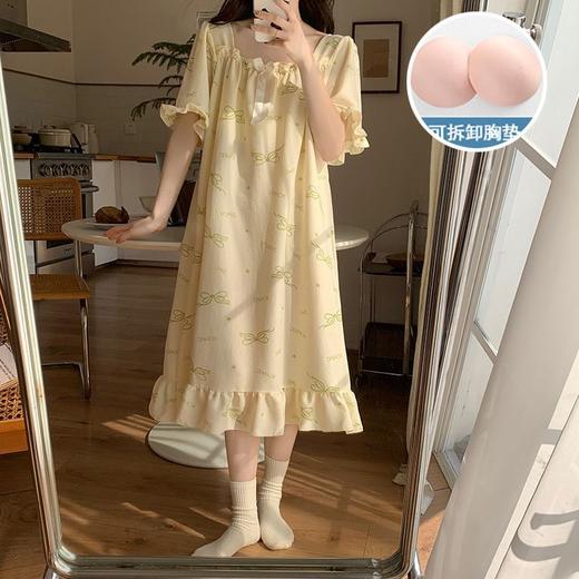 【每一天都是元气满满的少女】带胸垫睡裙夏季甜美公主风薄款云朵棉短袖少女睡衣裙家居服可外穿。ry 商品图3