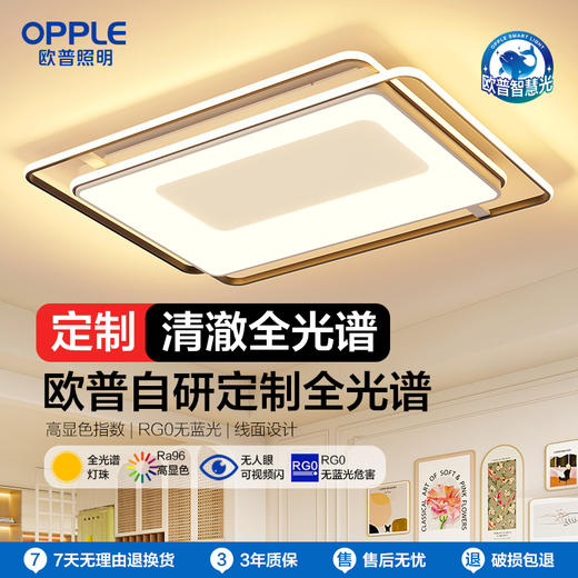 OPPLE欧普照明悦家客厅设计美学简约现代线面吸顶灯套餐 商品图0