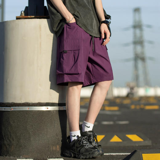 【冰丝工装短裤】夏季情侣新款 潮牌宽松潮牌薄款阔腿运动休闲五分裤  商品图5